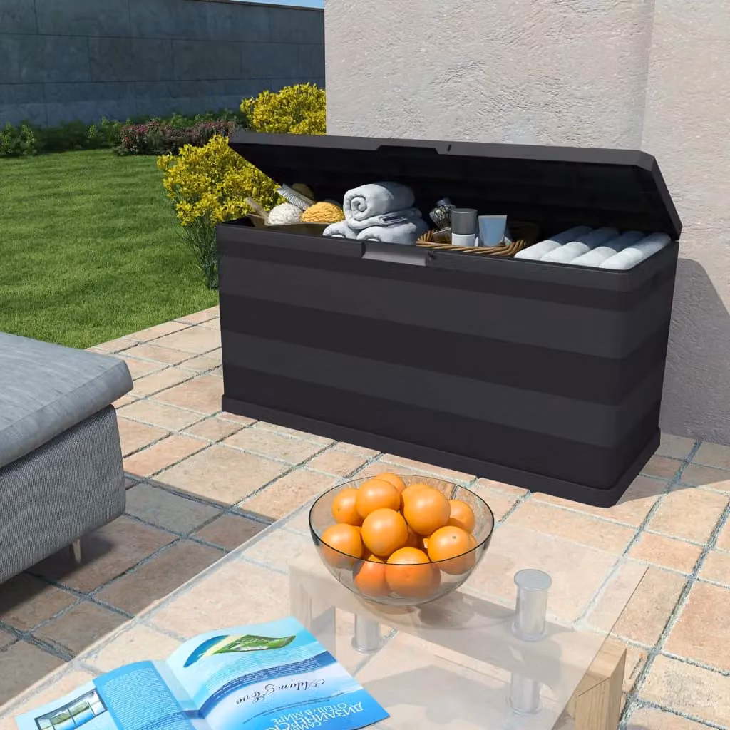 Berkfield Home Garden Storage Box in Black, W/D/H: 117 x 45 x 56 cm – 2