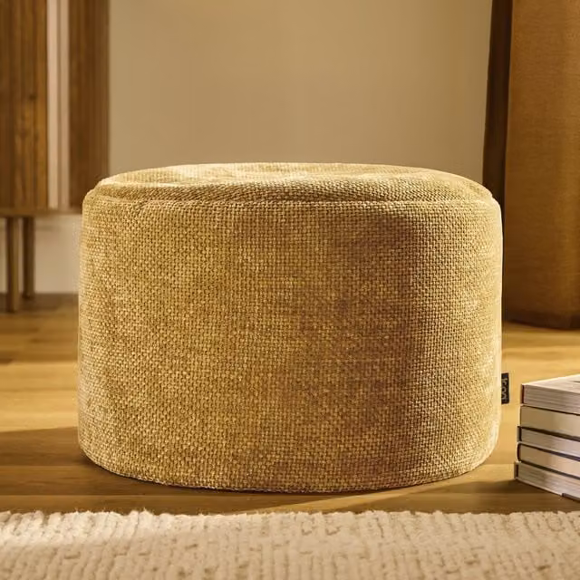 icon Milano Woven Chenille Footstool in Gold – 1
