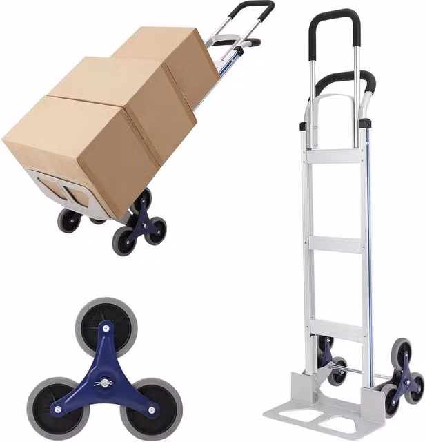 VOGREX 2 in 1 Stair Climbing Hand Truck with 200kg Capacity in Silver