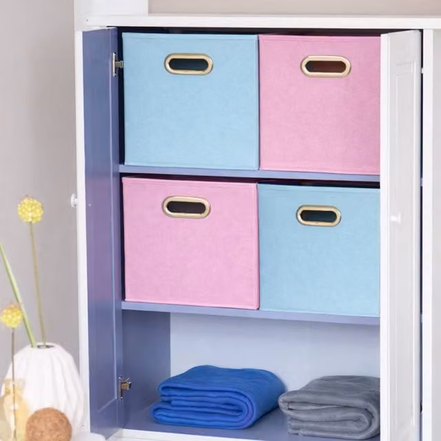 Voltico 2-Pack Foldable Cube Storage Boxes for Toys and Clothes, Blue, W/D/H: 30 x 30 x 30 cm – 1