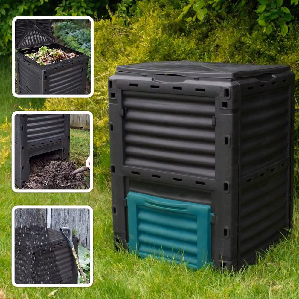 FLAVORA 300L Garden Composter Bin in Black, H 82.5 cm x W 50 cm x D 60.7 cm – 4