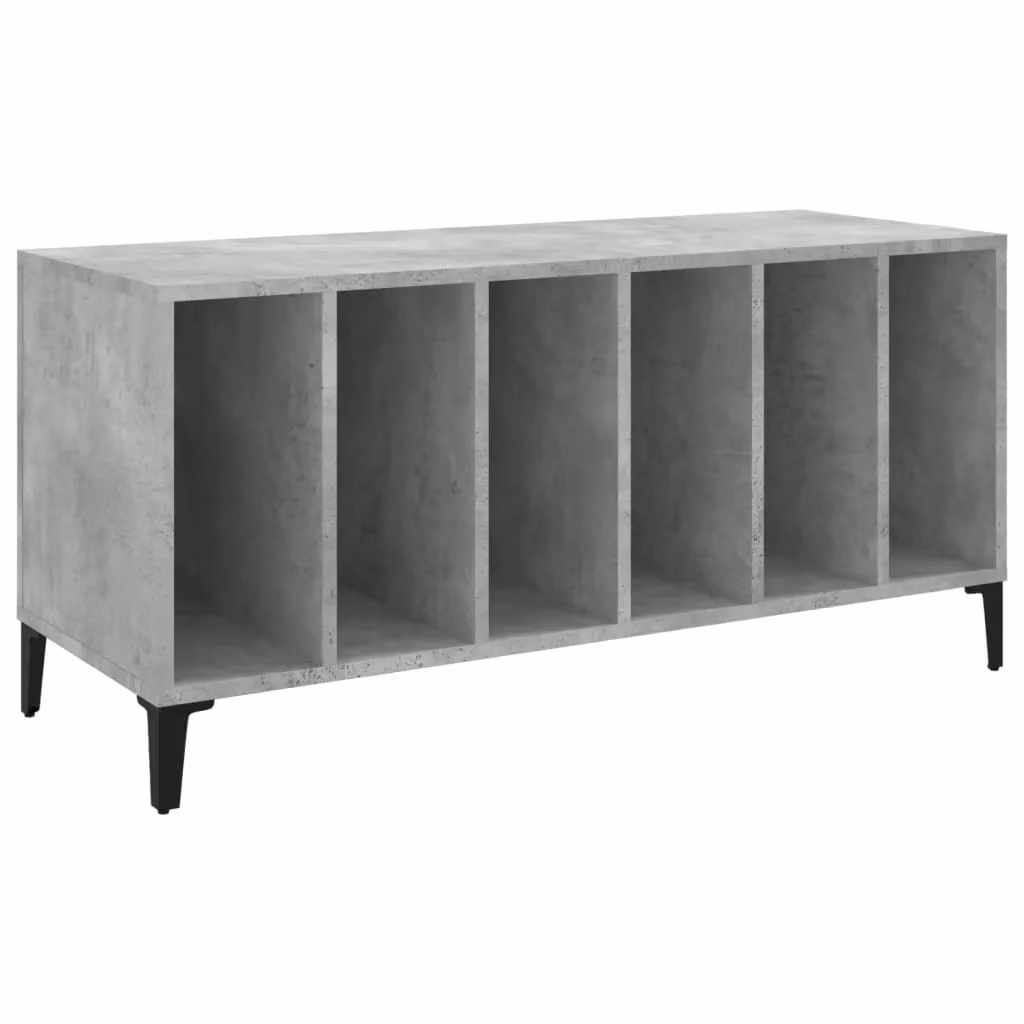 Berkfield Home Record Cabinet in Concrete Grey, W/D/H: 100 x 38 x 48 cm – 2