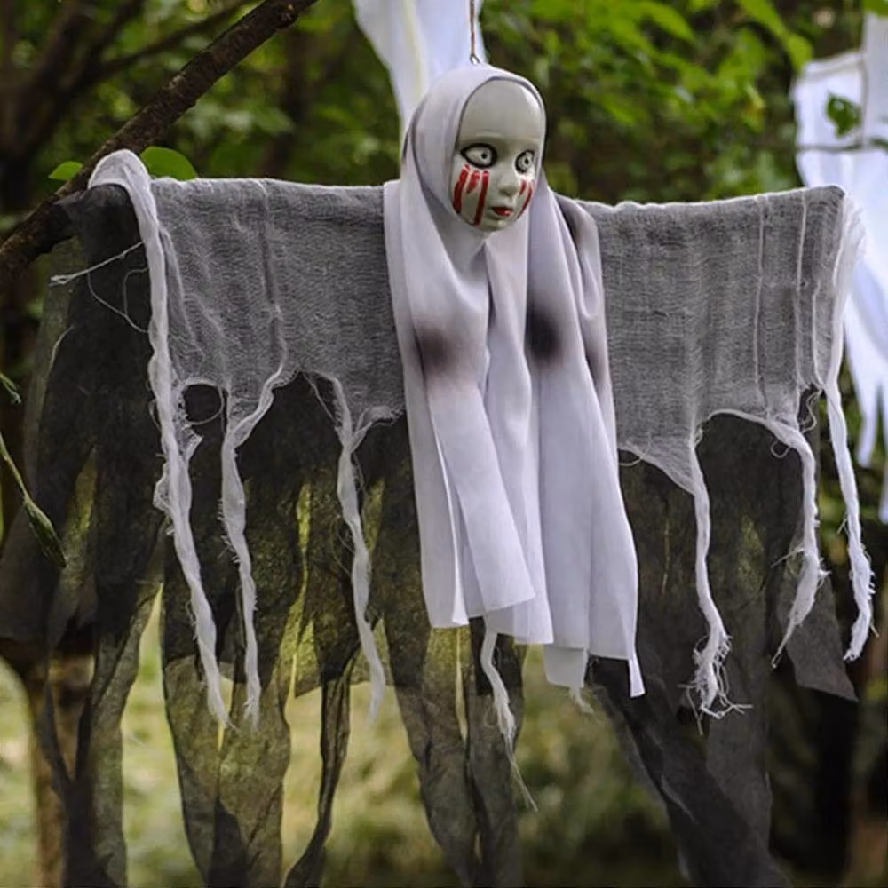 SPETLEK Huge Halloween Animated Sound Ghoul Figure in Grey, W/D/H: 60 x 100 cm – 6