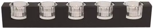 Straits Black Transparent Glass Tealight Holder Set of 5