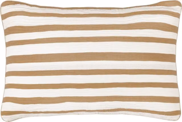 Make It A Home Woven Striped Cotton Cushion Cover in Brown, Orange and White