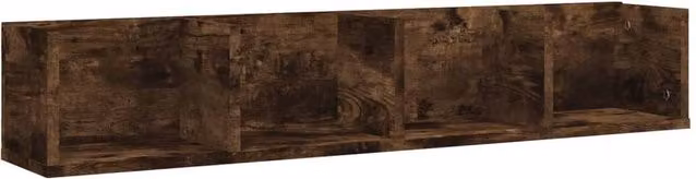 Berkfield Home Smoked Oak CD Wall Shelf, Brown, W/D/H: 100 x 18 x 18 cm – 1