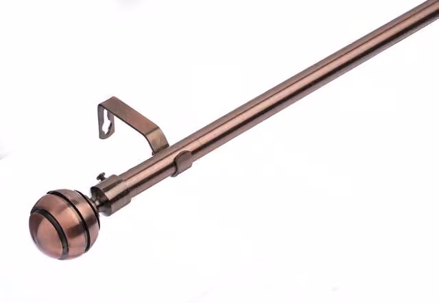 Lister Cartwright Extendable Metal Curtain Pole in Antique Copper, 120 cm