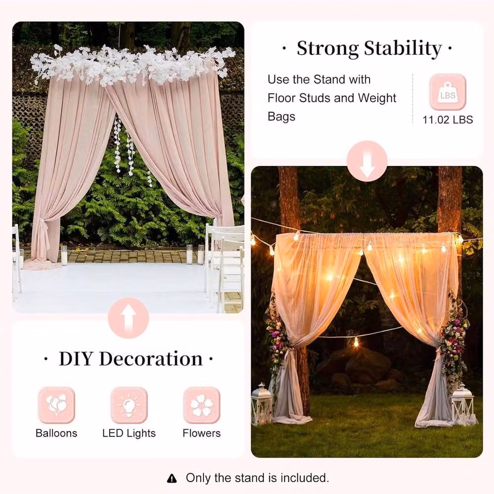 KORVIXA White and Gold Metal Balloon Arch Backdrop for Weddings and Parties, Width: 100 cm – 3