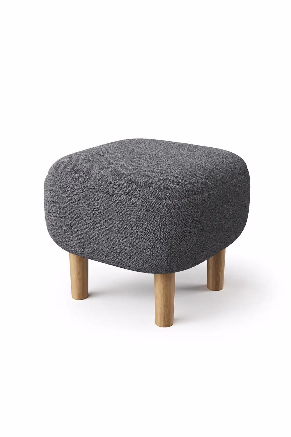 Livingandhome Kamar Wide Square Ottoman Footstool in Grey – 3