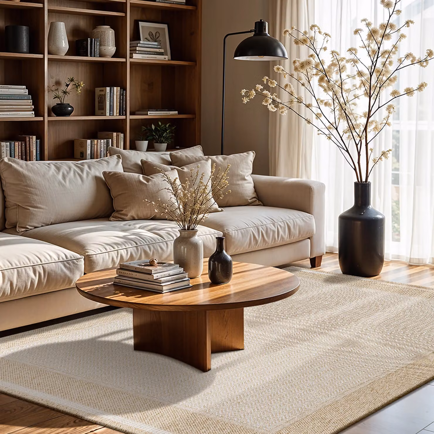 Livabliss Mirage-Cottage Beige Jute-Look In- & Outdoor Rug with Fringes W: 80 cm, L: 220 cm – 2