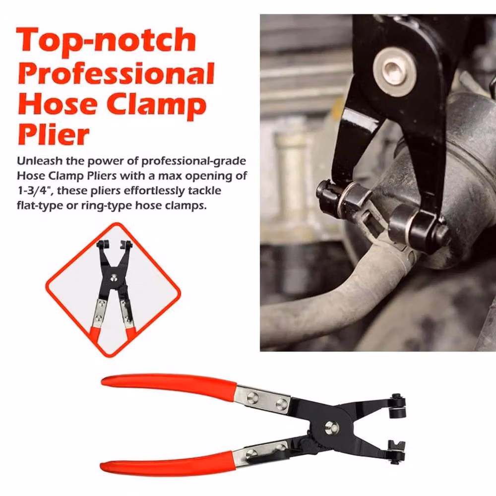 NESTLUNE 4-Piece Hose Clamp Pliers Set with Clic-R Ring in Red – 3
