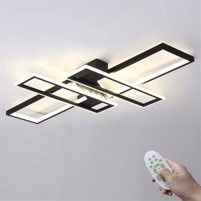 COMELY Modern Dimmable LED Ceiling Light, Black, W: 120 cm – 1