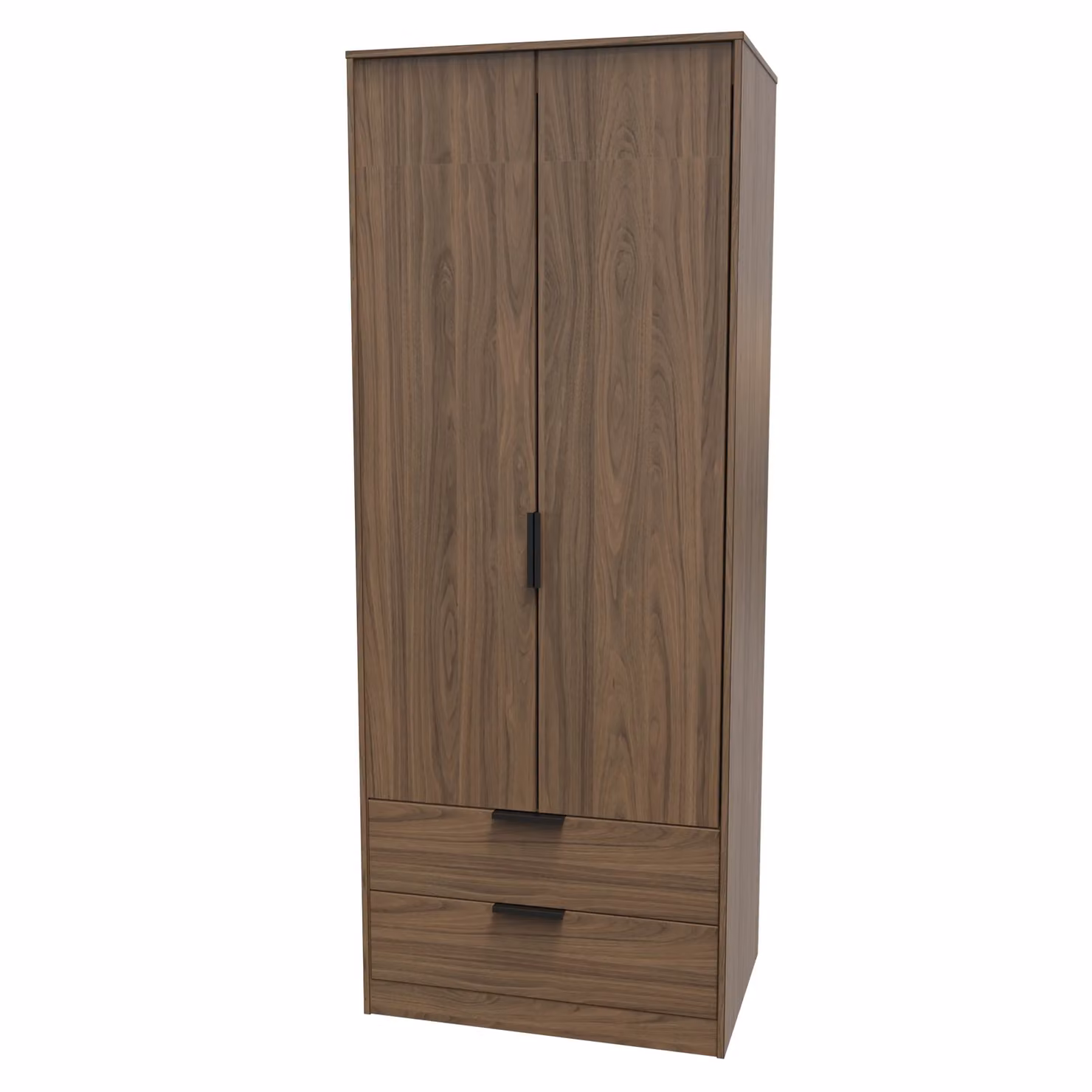 Ready Assembled Fuji 2 Door 2 Drawer Wardrobe in Walnut Brown – 2