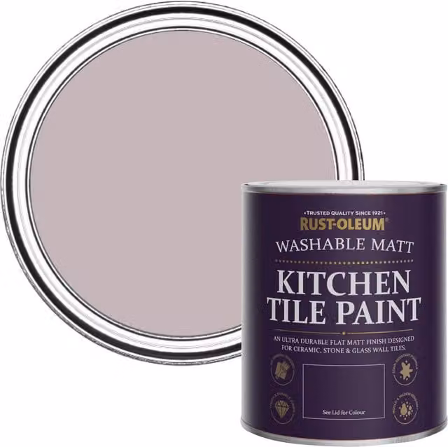 Rust-Oleum Kitchen Tile Paint in Matt Finish, Lilac Wine Purple, 750ml