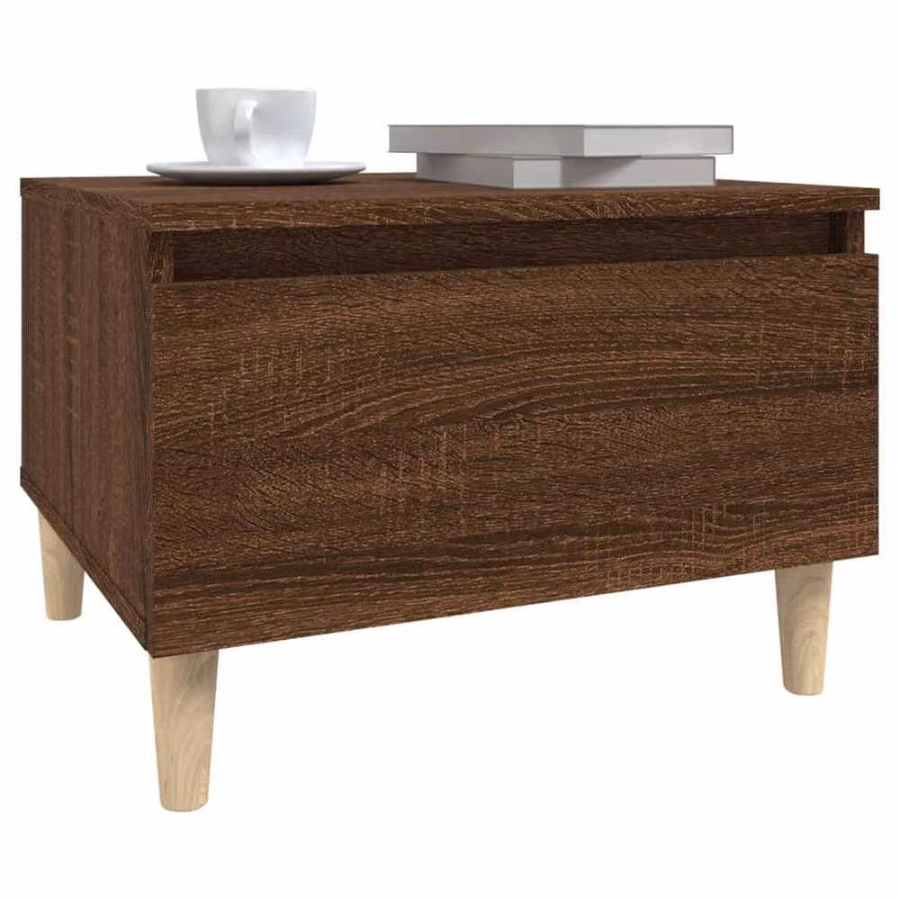 Berkfield Home Set of 2 Brown Oak Side Tables, W/D/H: 50 x 46 x 35 cm – 3