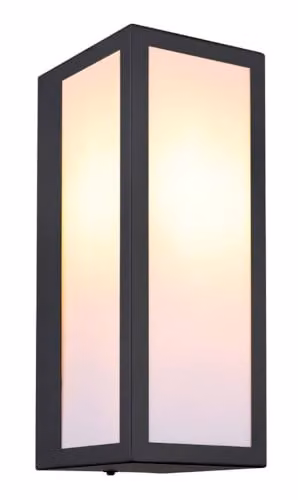 Globo Lighting Gundula 31980O Modern Wall Light in Black with White Glass