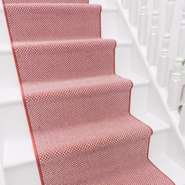 runrug Hazy Stair Runner Carpet in Red, W: 60 cm, L: 660 cm