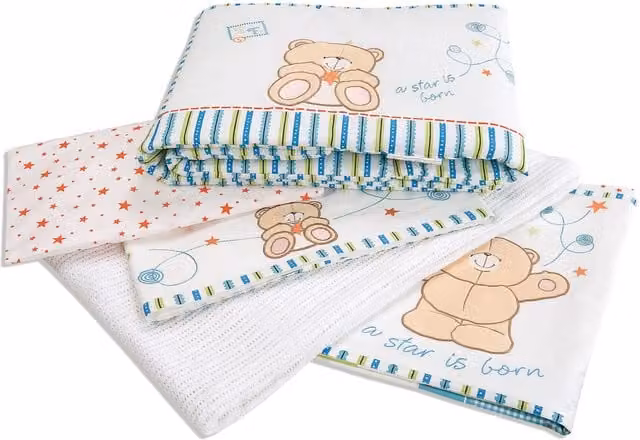 Forever Friends Little Star 5-Piece Bale Set in Blue, White, Green and Orange Cotton
