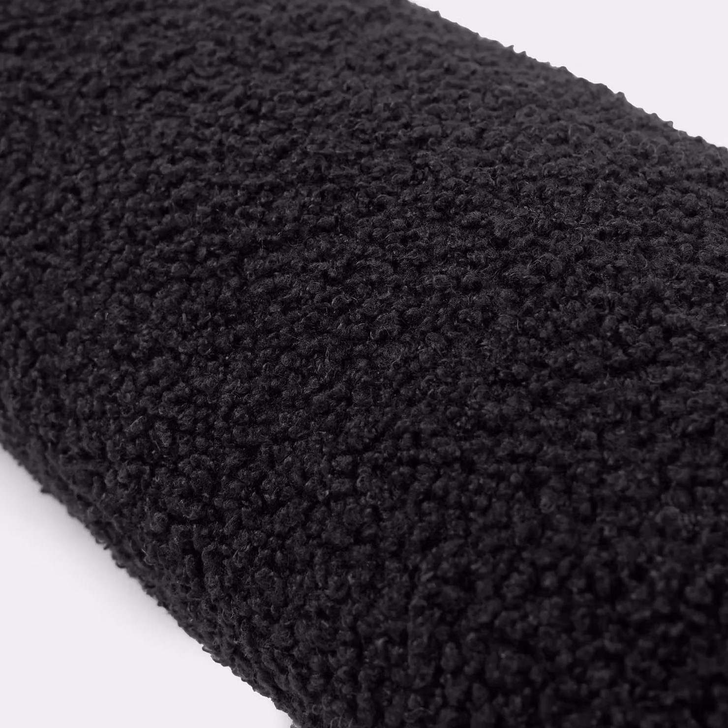 OHS Boucle Fleece Door Draft Excluder Cushion in Black, W/D/H: 90 x 20 cm – 5