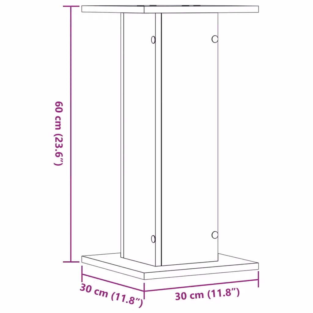 Berkfield Home Set of 2 Minimalist Plant Stands in Grey MDF, W/D/H: 30 x 30 x 60 cm – 2