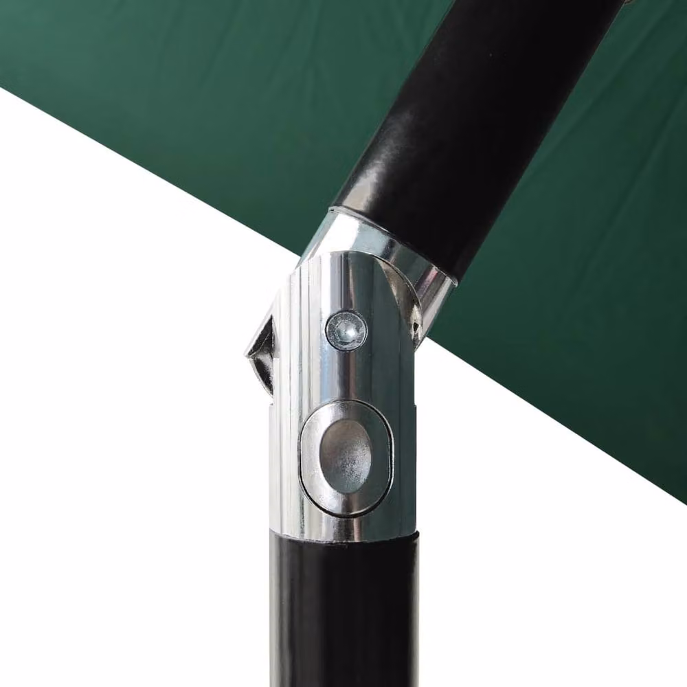 Berkfield Home Green Parasol with LEDs and Steel Pole, W: 300 cm, D: 200 cm, H: 247 cm – 2