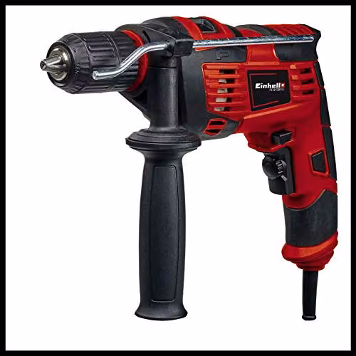 Einhell TC-ID 720/1E 720W Electric Impact Drill with Bit Set and Case in Black and Red – 4