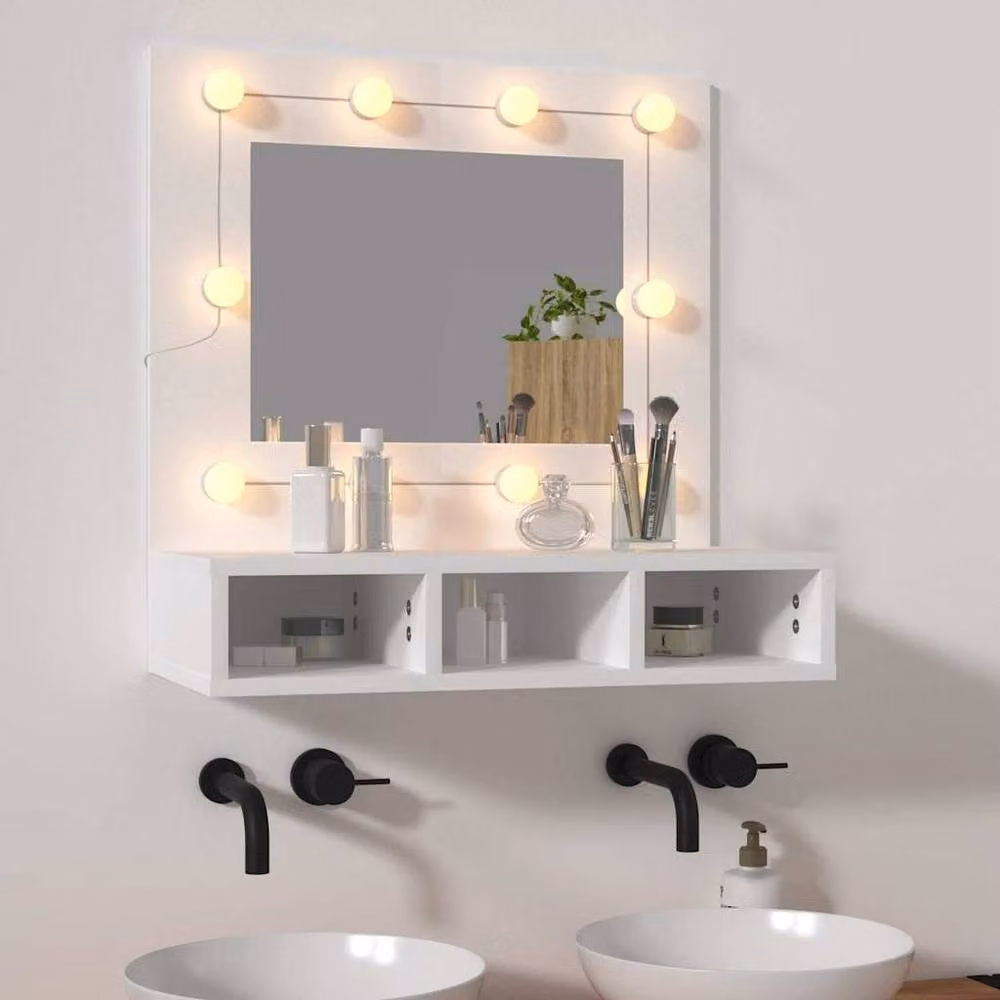 Berkfield Home White LED Mirror Cabinet with Internal Shelves, W/D/H: 60 x 31.5 x 62 cm – 2