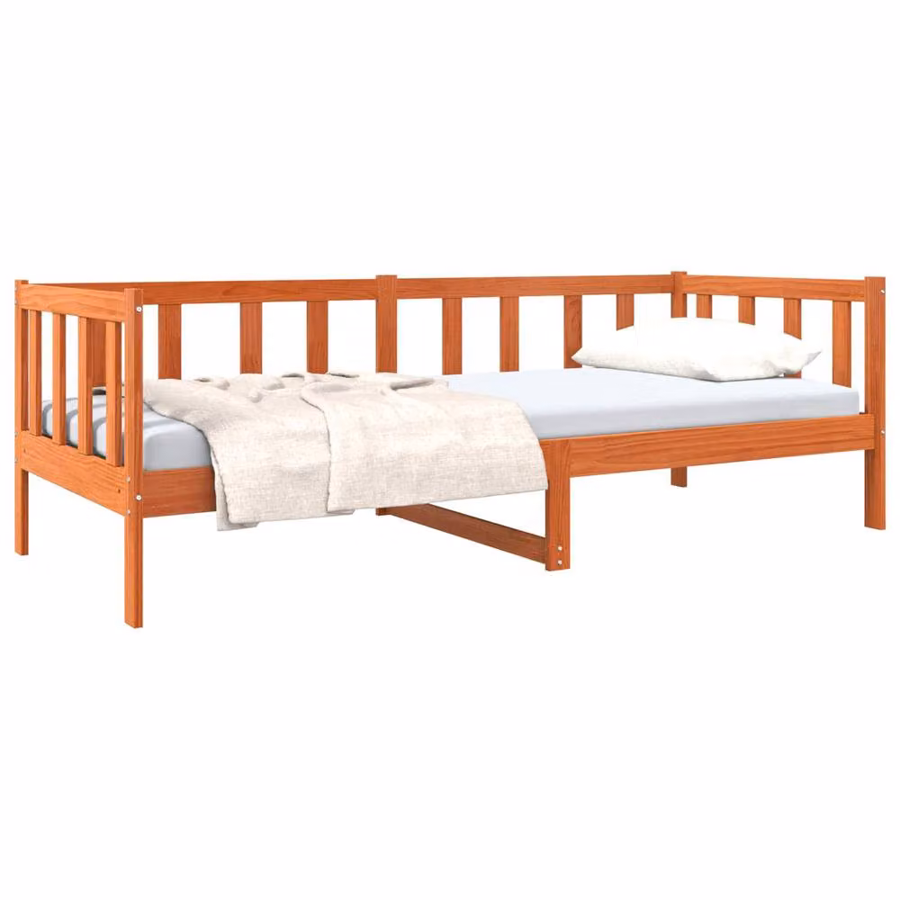 Berkfield Home Solid Pine Wood Bed Frame with Headboard in Wax Brown, W: 80 cm, L: 200 cm, H: 66 cm – 2