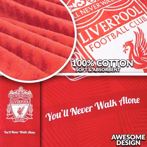 Liverpool F.C. Cotton Quick Dry Bath Towel, Red, W/D/H: 137 x 69 x 0.685 cm – 4