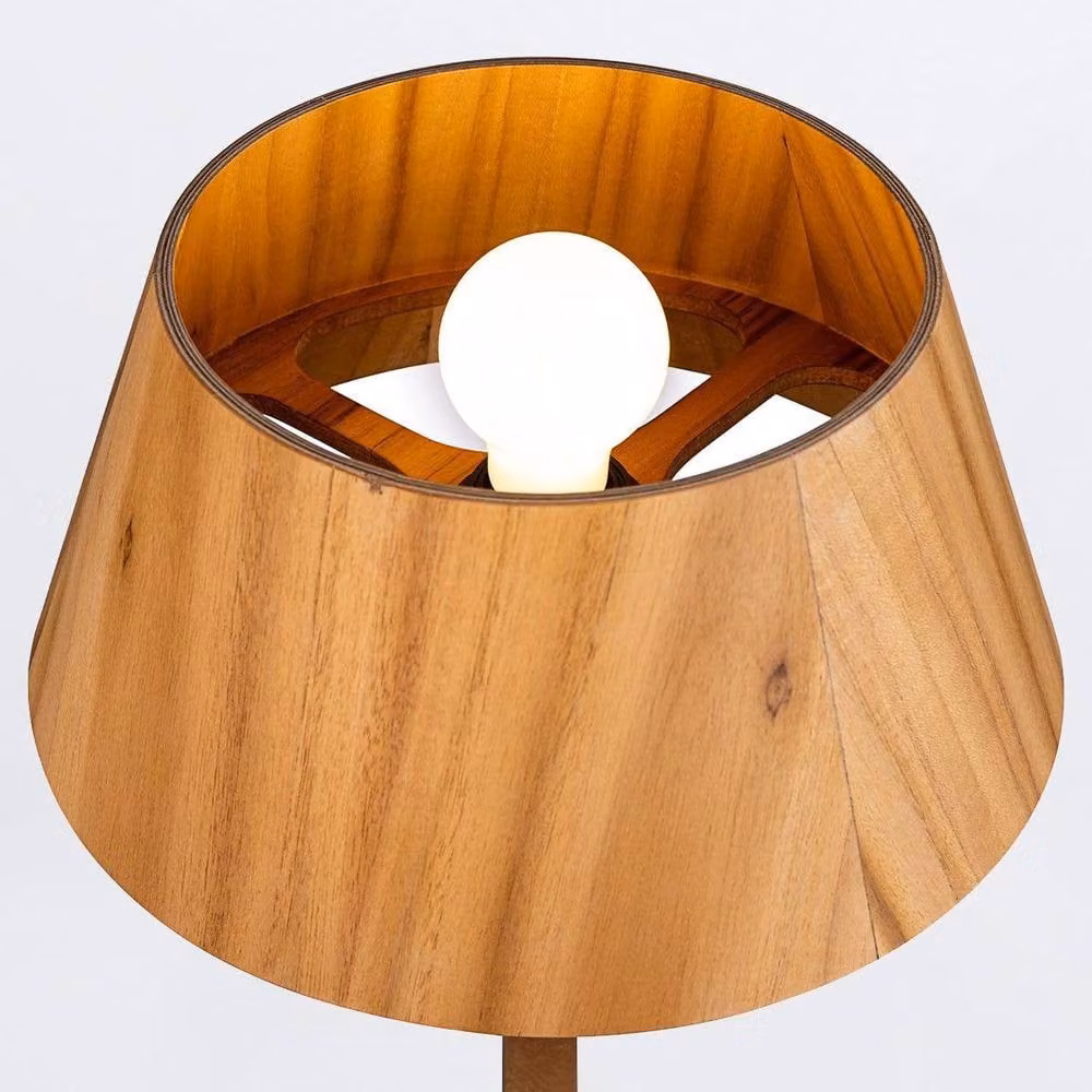 Netlighting Nostalgia Table Lamp with Round Tapered Wood Shade in Brown – 3