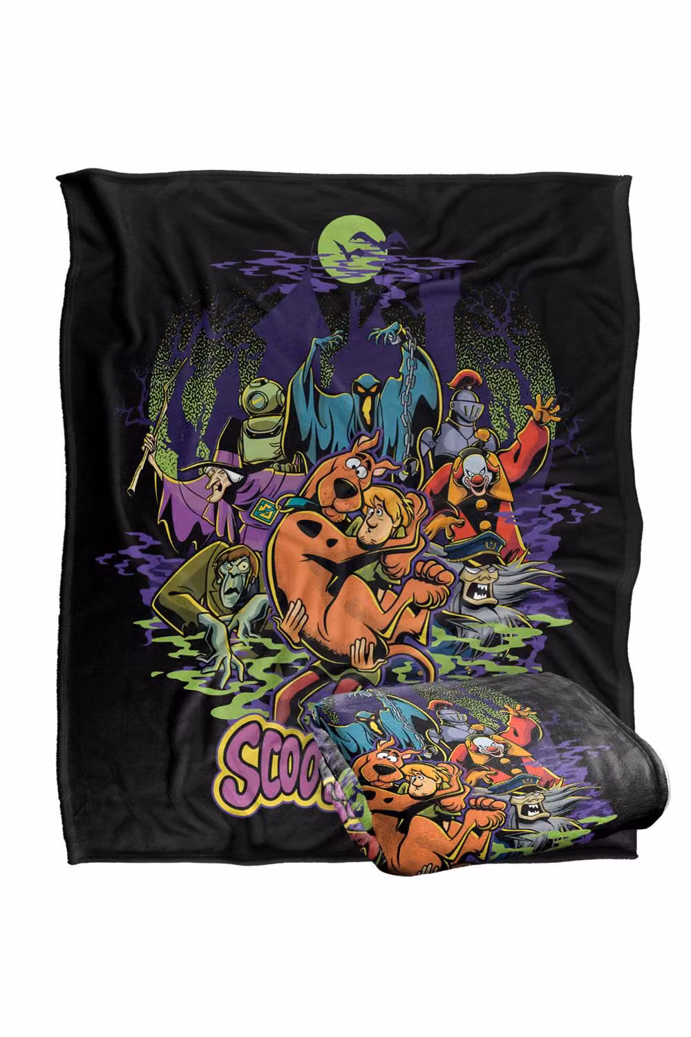 LOGOVISION Scooby-Doo and Shaggy Chased by Monsters Super Soft Fleece Throw Blanket, Multicolour, W: 152 cm, D: 127 cm – 7