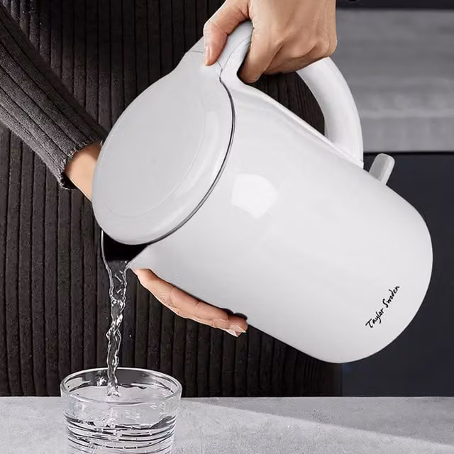 Taylor Swoden Double Wall Insulated Kettle with Auto Shut-off, White