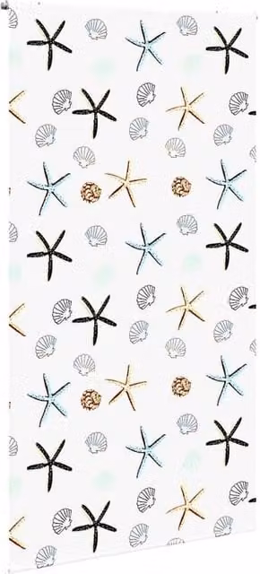 Berkfield Home White Nautical Star Shower Roller Blind, W: 140 cm, H: 240 cm