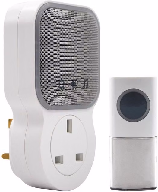 Uni-Com Plug-through Door Chime in White and Multicolour – 1