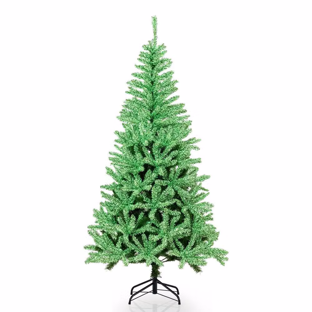 Costway 180 cm Glow-in-the-dark Artificial Christmas Tree in Green and White – 2