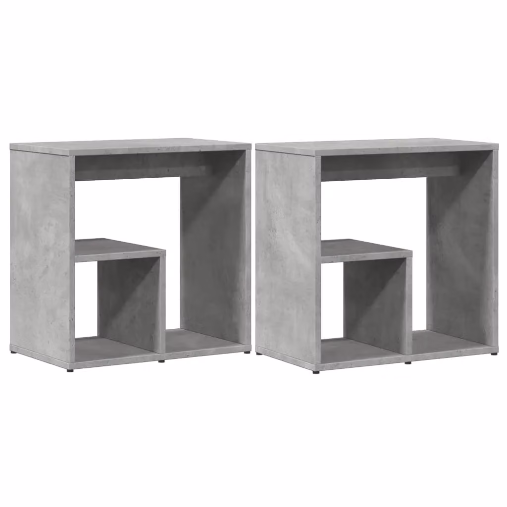 Berkfield Home Set of 2 Modern Grey Side Tables, W/D/H: 50 x 30 x 50 cm – 2