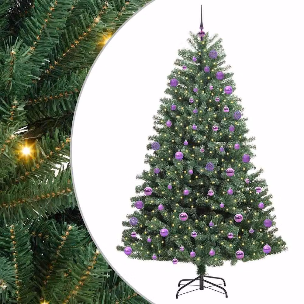 Berkfield Home Green Artificial Hinged Christmas Tree, Height: 180 cm – 2