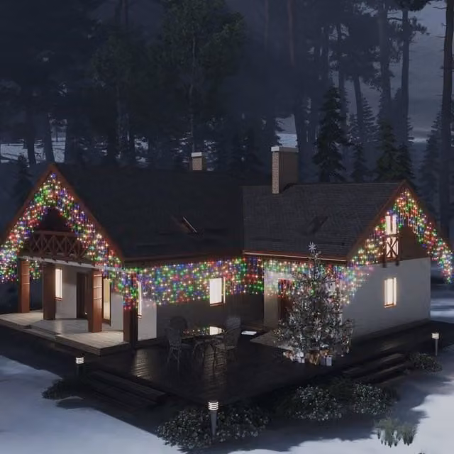 Berkfield Home LED Icicle Curtain Lights, 400 Multicolour LEDs, 10m Length