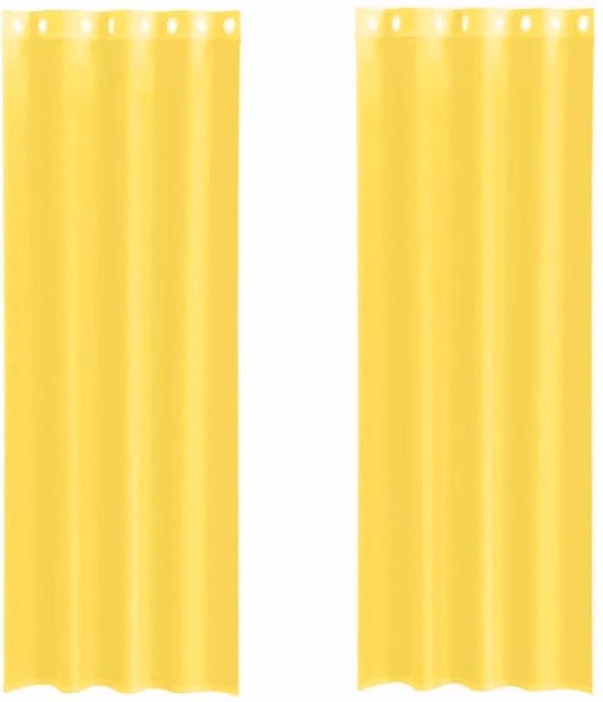 Berkfield Home Yellow Voile Fabric Panel Curtains with Eyelets, 2 Pack