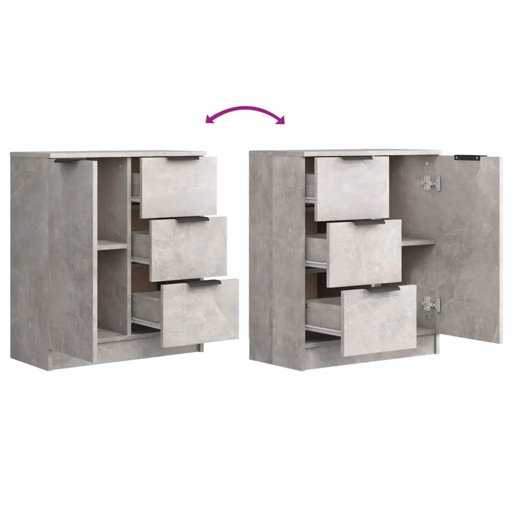 Berkfield Home Minimalist Sideboard in Matt Concrete Grey MDF – 2