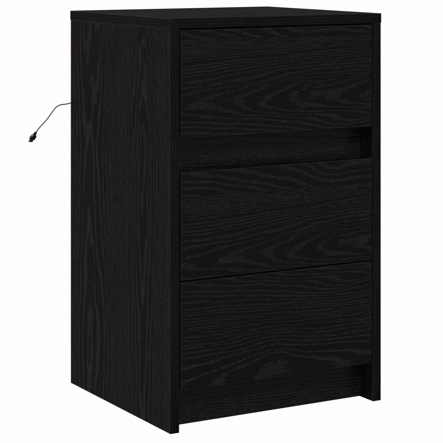 Berkfield Home Modern Black Oak Bedside Cabinet with Integrated LED Lighting – 2