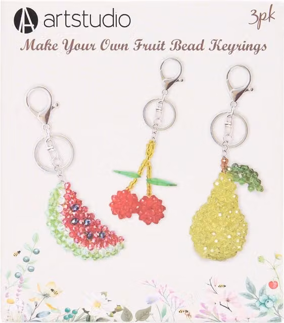 Art Studio Multicolour Make Your Own Fruit Bead Keyrings Kit