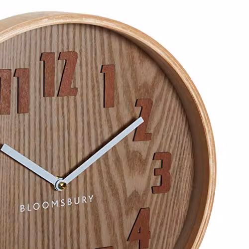 Orsina Retro Round Analog Wall Clock, Brown and White, Dia: 30 cm – 2