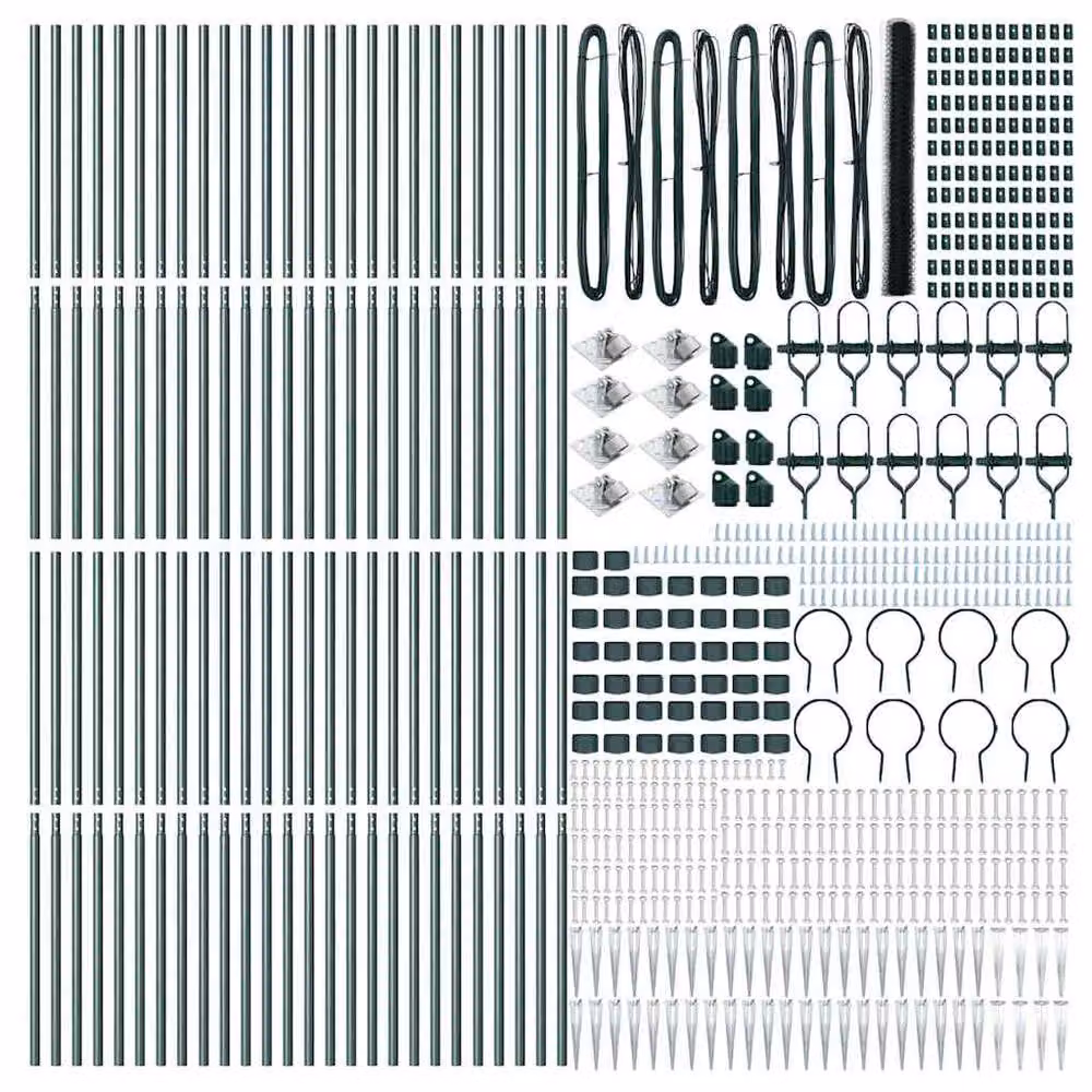 Berkfield Home Green Powder-Coated Steel Hexagon Fence, H: 160 cm x W: 100 m – 4