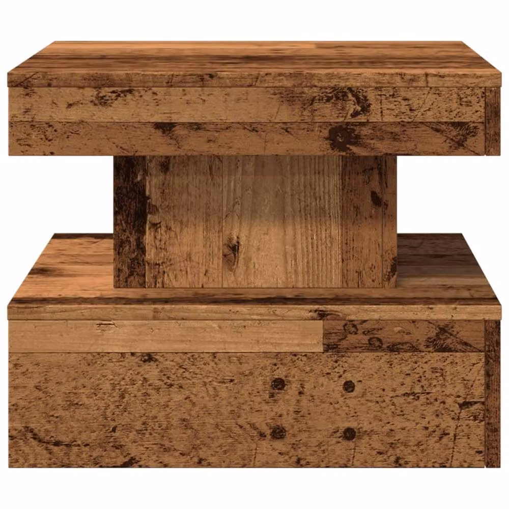 Berkfield Home Modern Square Coffee Table with LED Lights in Brown, W/D/H: 50 x 50 x 40 cm – 6