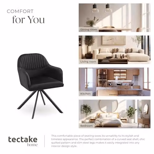 tectake Lona Armchair in Black – 8