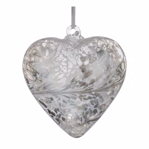 Sienna Glass Friendship Heart For Our Bridesmaid in Pastel Silver, 8 cm