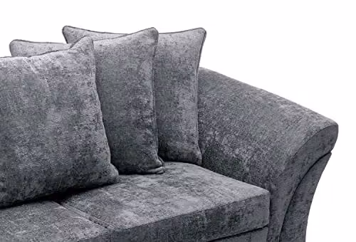 Abakus Direct Farrow 3 Seater Sofa in Grey Crushed Chenille Fabric – 5
