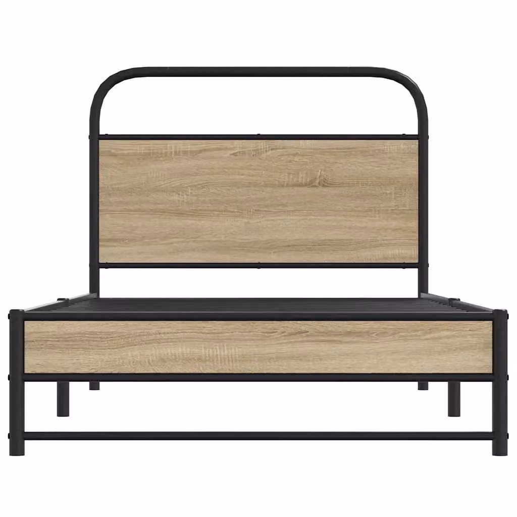 Berkfield Home Smoked Oak Bed Frame in Brown, W/D/H: 90 x 190 cm – 3