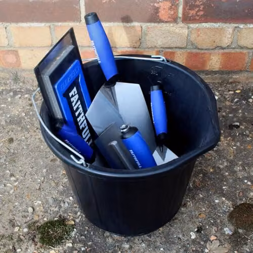 Faithfull Black Plastic Builders Bucket, 14 Litre – 4